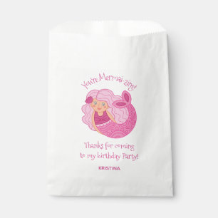 Sachets En Papier Enfants roses Sirène Anniversaire Fête Favoriser l
