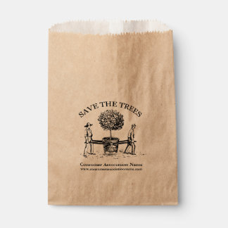 Sachets En Papier Enregistrer les arbres Vintage Illustration K fave