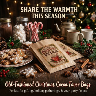 Sachets En Papier Enseigne de cacao de Noël à l'ancienne