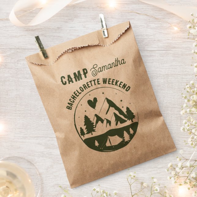 Sachets En Papier Enterrement de vie de jeune fille au camping Bach  (Coupé)