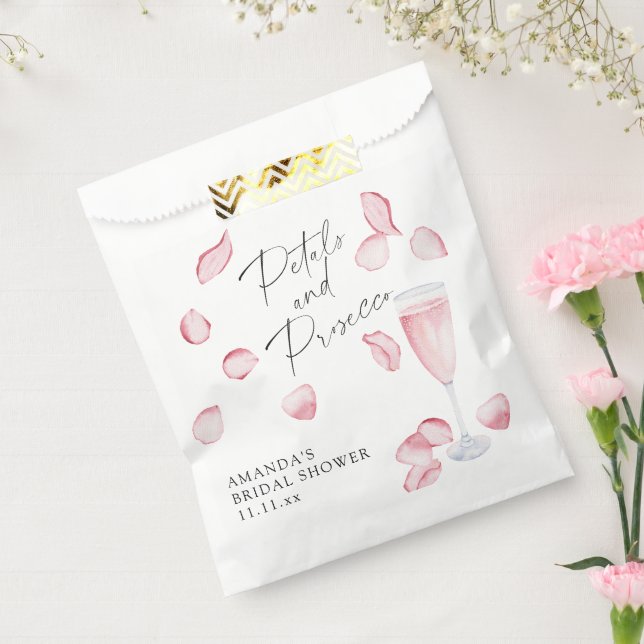 Sachets En Papier Enterrement de vie de jeune fille Fleurs et Prosec (Scellé)