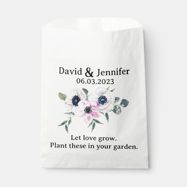 Sachets En Papier Envelopes de graines pour jardin fleuri Mariage (Devant)