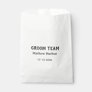 Sachets En Papier Équipe du marié nom du garçon d'honneur date enter