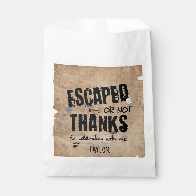 Sachets En Papier Escape Room Anniversaire Merci de fête (Devant)