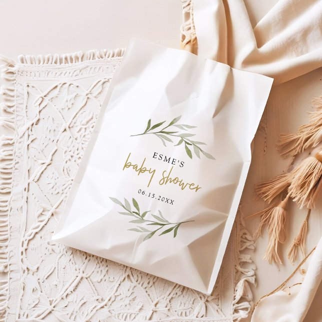 Sachets En Papier ESME Bohemian Green & Gold Baby shower (Créateur téléchargé)