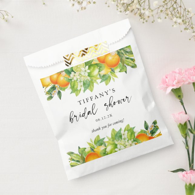 Sachets En Papier Été Orange Citrus Fête des mariées Merci (Scellé)