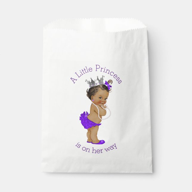Sachets En Papier Ethnic Little Princess Baby shower Purple (Devant)