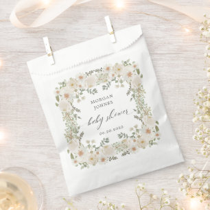Sachets En Papier Étiquettes de cadeau élégantes en ivoire florales