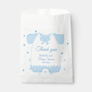 Sachets En Papier Étoiles de Barboteuse Bleue Garçon Baby Shower Mer