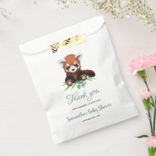 Sachets En Papier Eucalyptus Aquarelle Rouge Baby shower Ours Panda