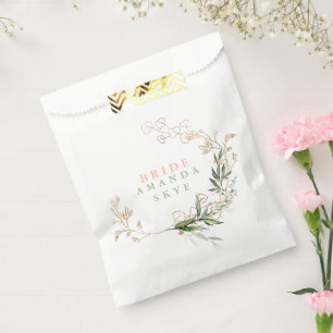 Sachets En Papier Eucalyptus de mousse d'or Fête des mariées Abstrai