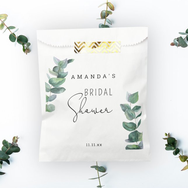 Sachets En Papier Eucalyptus - Jour de mariage  (Créateur téléchargé)