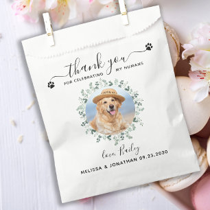Sachets En Papier Eucalyptus Personnalisé Merci photo chien Mariage