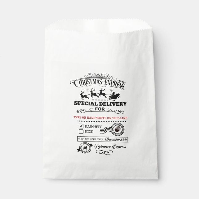 Sachets En Papier Express de Noël Livraison spéciale Traitements NEU (Devant)