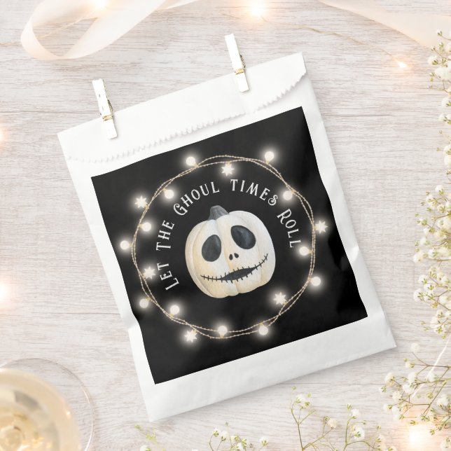 Sachets En Papier Face du Citrouille gothique du parti Halloween (Coupé)