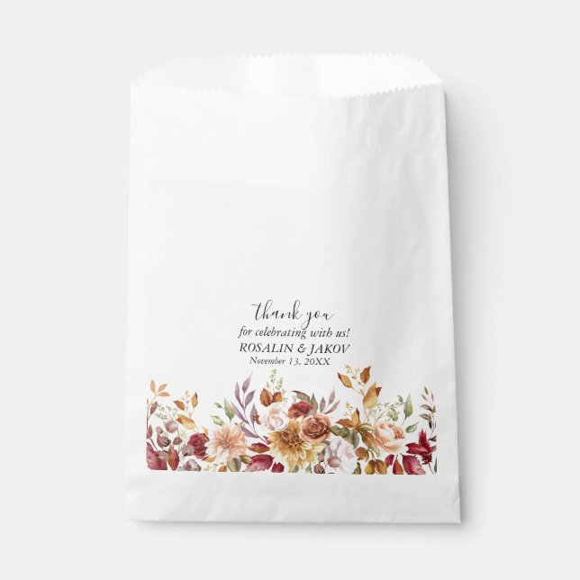 Sachets En Papier Faire-part de mariage floral Boho Blush (Devant)