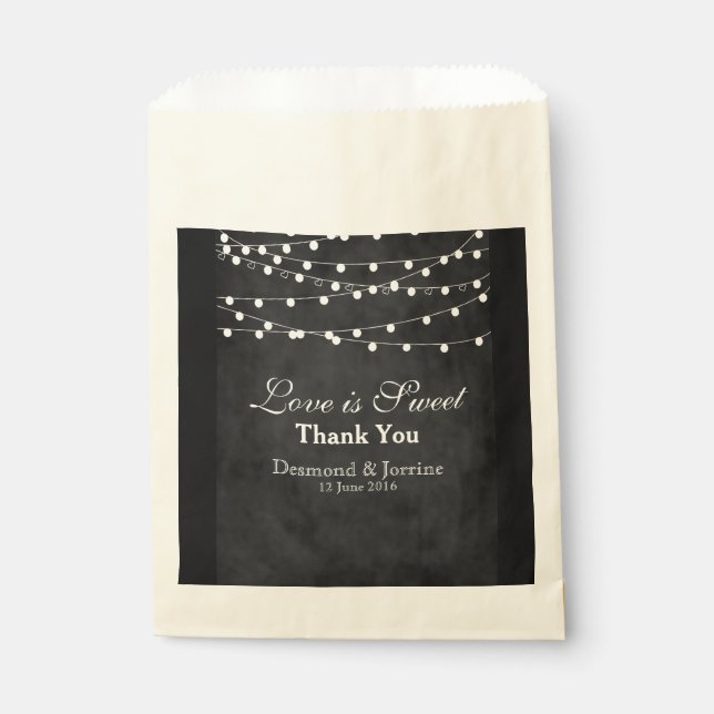 Sachets En Papier Fairy Lights & Hearts Favoriser le sac (Devant)