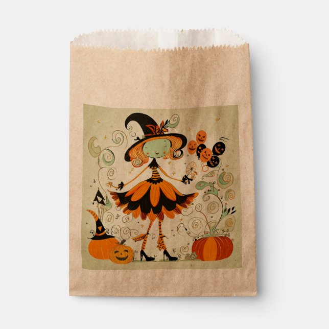 Sachets En Papier fantasque/sorcière/citrouille/automne (Devant)