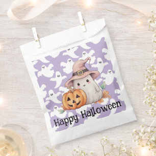 Sachets En Papier Fantôme avec chapeau de sorcière Mignon Joyeux Hal