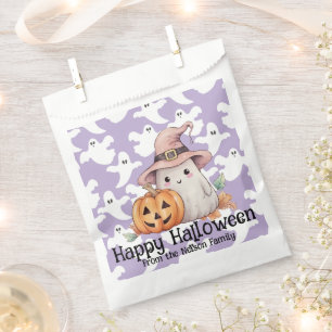 Sachets En Papier Fantôme avec chapeau de sorcière Mignon Joyeux Hal