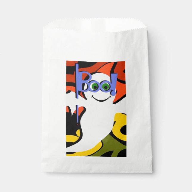 Sachets En Papier Fantôme d'Halloween (Devant)