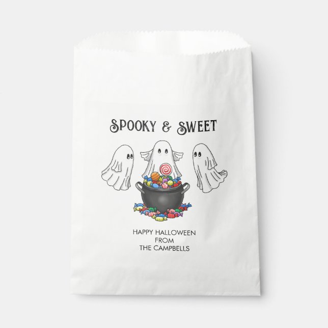 Sachets En Papier Fantôme d'Halloween effrayant (Devant)