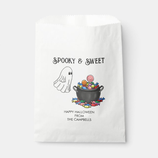 Sachets En Papier Fantôme d'Halloween effrayant (Devant)