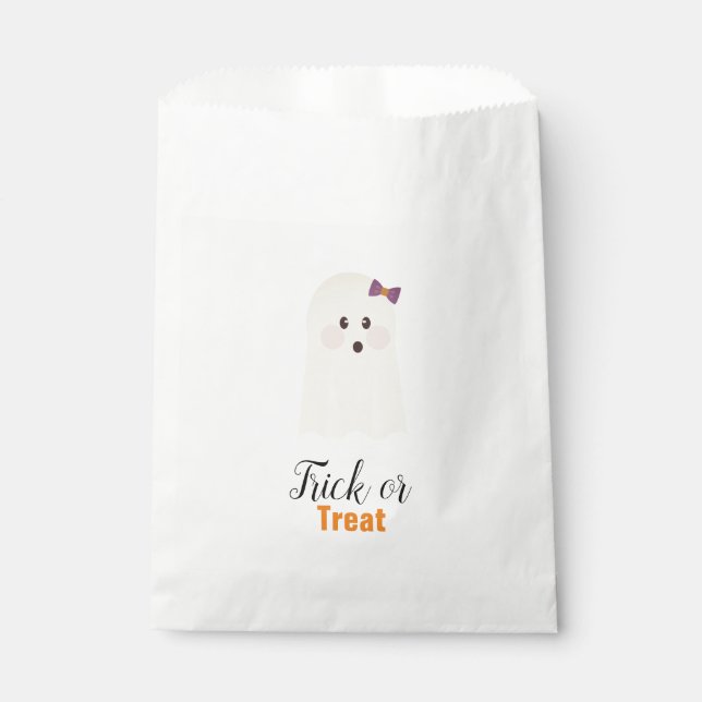 Sachets En Papier Fantôme Rétro Mignon d'Halloween (Devant)