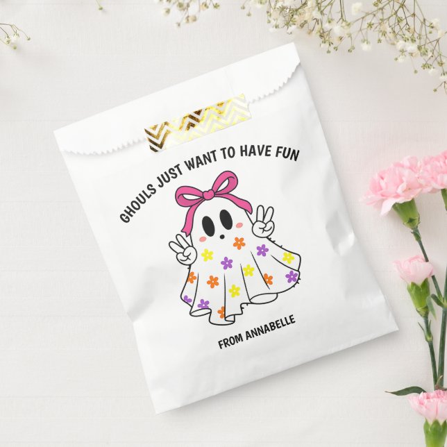 Sachets En Papier Fantômes Rose Squelettes Veulent S'amuser Hallowee (Scellé)