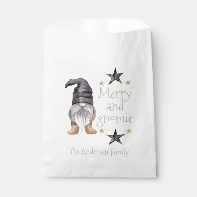 Sachets En Papier Farmhouse Winter Watercolor Gnome pour Noël (Devant)