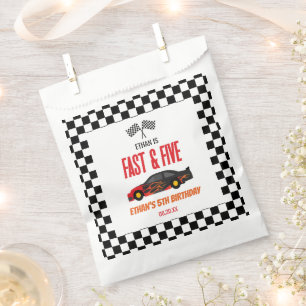 Sachets En Papier Fast & Five Red Flame Race Car 5e fête d'anniversa
