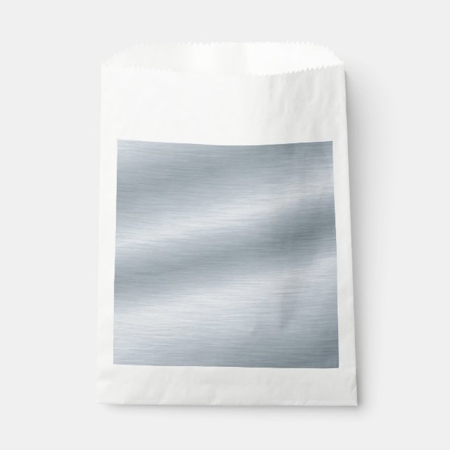 Sachets En Papier Faux fond en argent brossé (Devant)