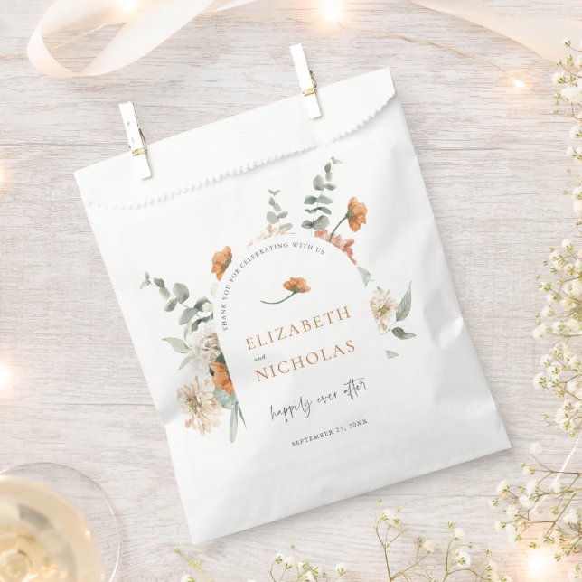 Sachets En Papier Faveurs de mariage botaniques de verdure florale b (Coupé)