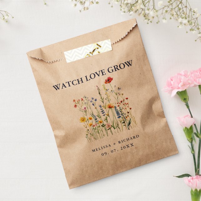 Sachets En Papier Faveurs de pochette de graines de mariage (Scellé)