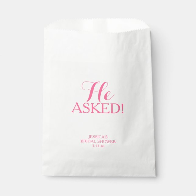 Sachets En Papier Favor Sac - Il A Demandé (Devant)