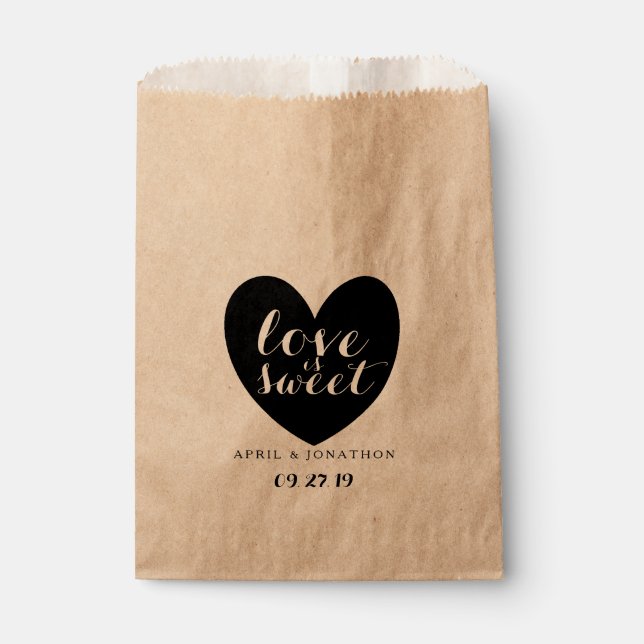Sachets En Papier Favoriser le sac - L'amour est doux (Devant)
