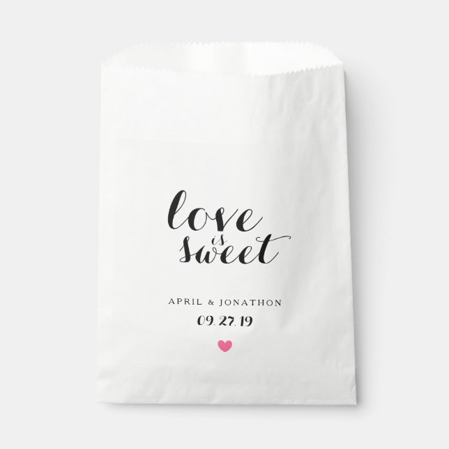 Sachets En Papier Favoriser le sac - L'amour est doux (Devant)