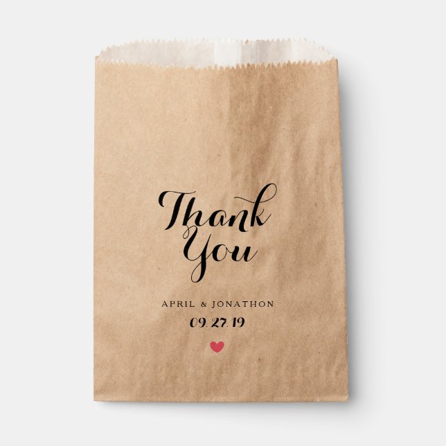 Sachets En Papier Favoriser le sac - Merci (Devant)