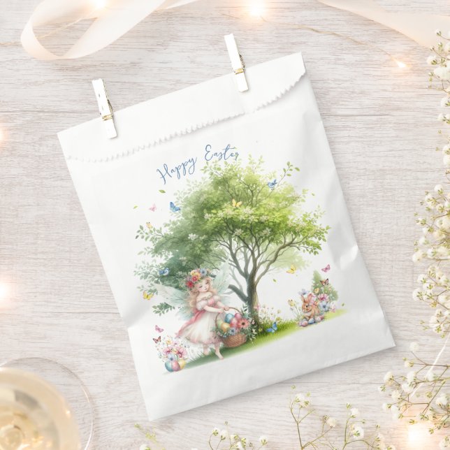 Sachets En Papier Fée de printemps de Pâques à l'aquarelle (Coupé)