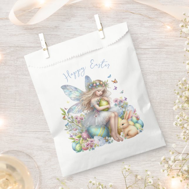 Sachets En Papier Fée de printemps de Pâques à l'aquarelle (Coupé)