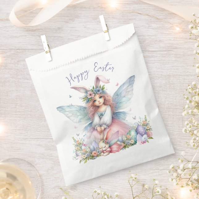 Sachets En Papier Fée de printemps de Pâques à l'aquarelle (Coupé)