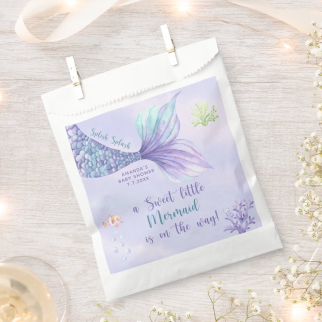 Sachets En Papier Fée des Mers Fille Baby Shower (Coupé)