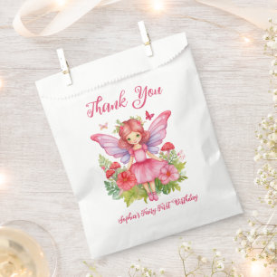 Sachets En Papier Fée Fille Premier Anniversaire Mignon Rose Aquarel