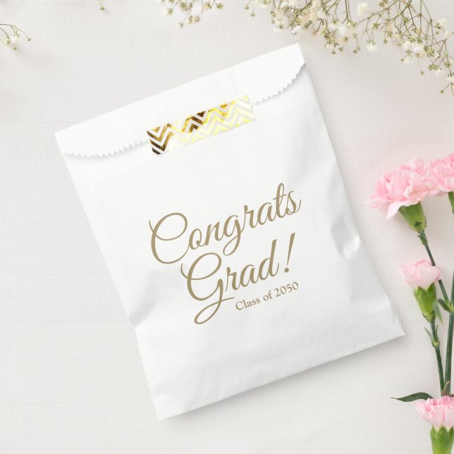 Sachets En Papier Félicitations classe d'écriture d'or année élégant (Scellé)