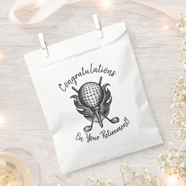 Sachets En Papier Félicitations pour la retraite Golf Ball Tee Clubs (Coupé)