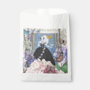 Sachets En Papier Femme élégante bleue Robe florale Chic