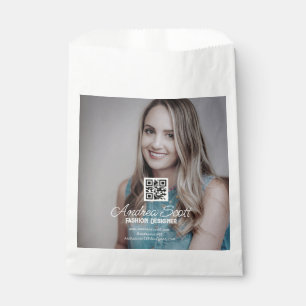 Sachets En Papier Femme patronne d'entreprise ajouter photo nom q r