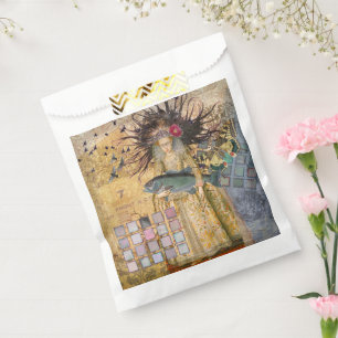 Sachets En Papier Femme Poissons Vintage Classique Gothique