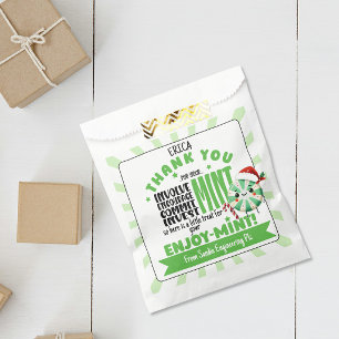 Sachets En Papier Festif bénévole merci Mint Holiday faveur