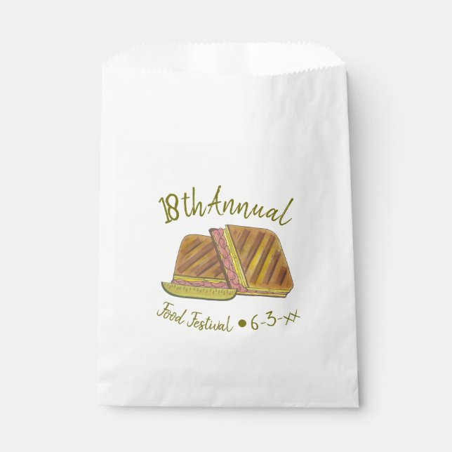 Sachets En Papier Festival alimentaire annuel Sandwich cubain Déjeun (Devant)